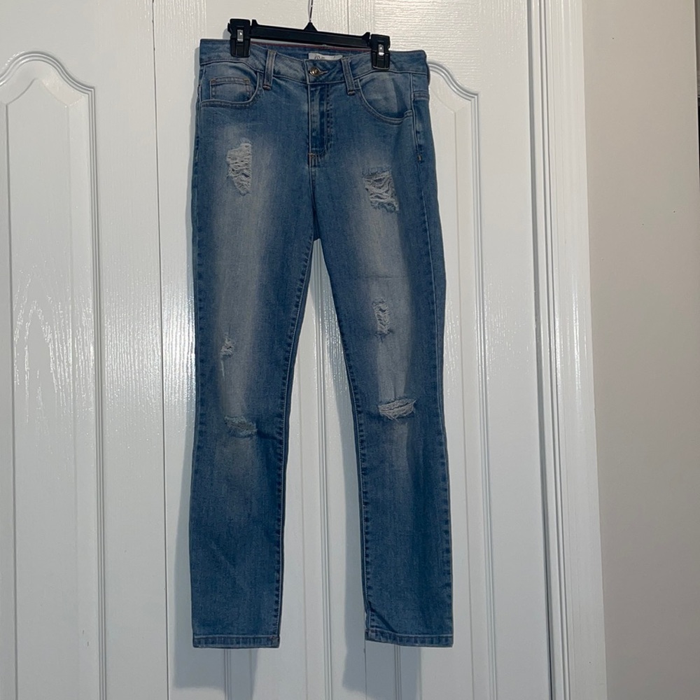 Cello Jeans High Rise Distressed Skinny Jeans
